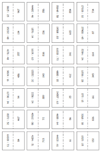 Atividades de Matemática para o 4o ano. Jogo dominó da multiplicação : O  jogo começa quem estiver com o número maior, a regra é a mesma do dominó. A  peça tem dois