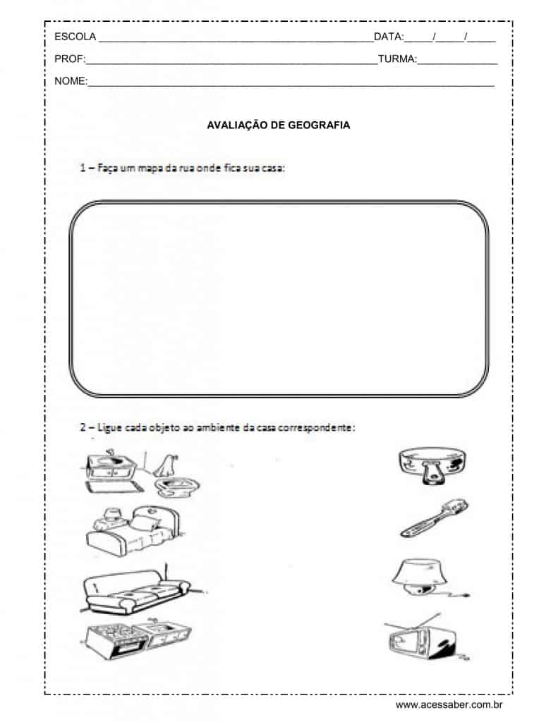 Avaliação de geografia