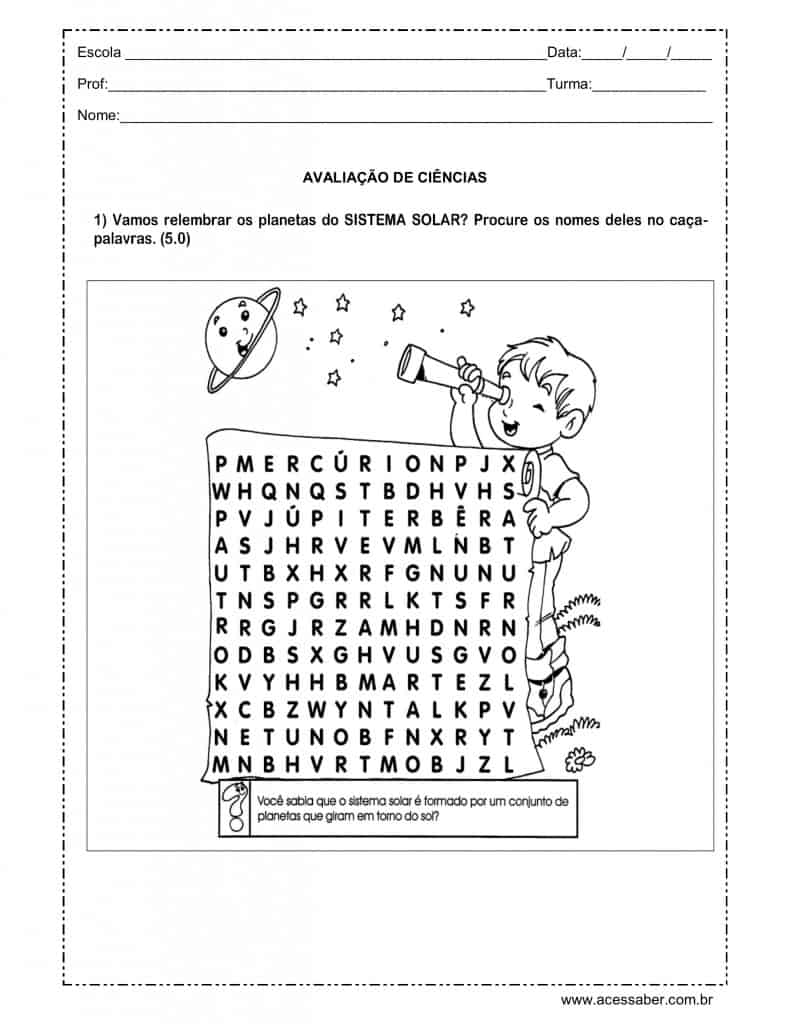 Avaliação ciencias