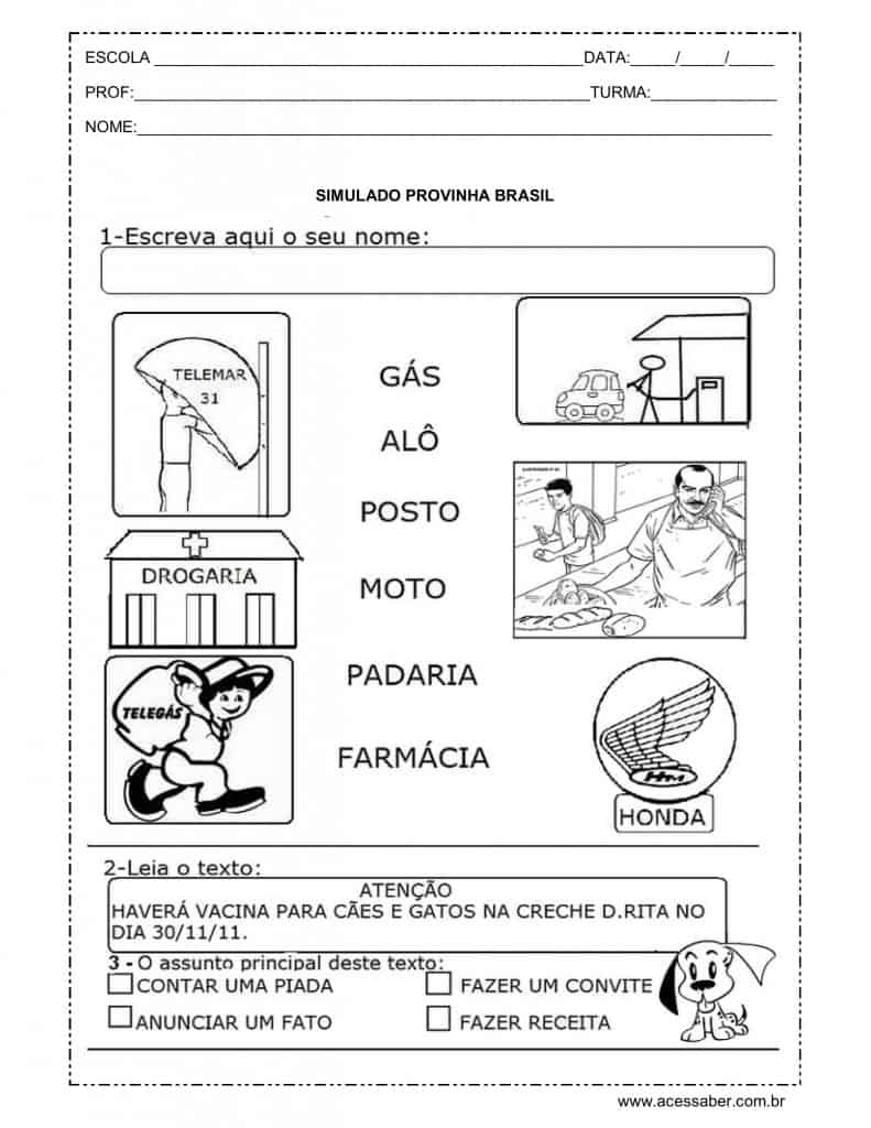 Simulado 01 (SAEB) Matemática - 2º Ano, PDF