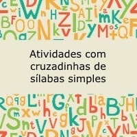 atividades com cruzadinhas de sílabas simples