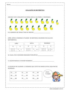 Avaliação de Matematica 2º ano