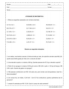 atividade de matemática 5º ano