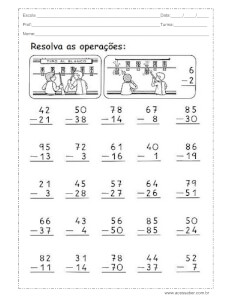 Atividade de matemática: Soma e subtração com reserva - 2º ou 3º ano -  Acessaber