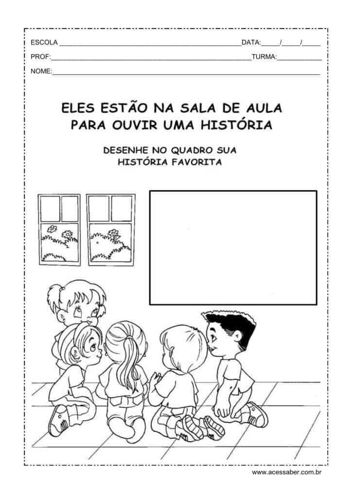 Atividade sobre a Escola – 1º Ano – Com texto