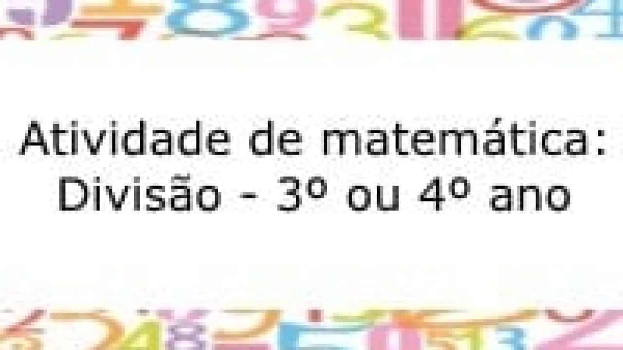 Contas de Multiplicação - 3º ano e 4º ano - Atividade de Matemática