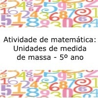 Atividade de matemática: Unidades de medida de massa - 5º ano