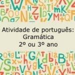 Atividade de português: Gramática – 2º ou 3º ano