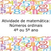 Atividade de matemática: Números ordinais – 4º ou 5º ano Atividade de matemática: Números ordinais - 4º ou 5º ano