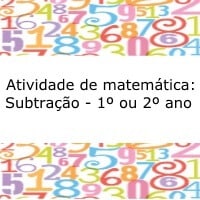 Atividade de matemática: Subtração - 1º ou 2º ano