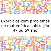 Exercícios de matemática com subtração - 4º ou 5º ano
