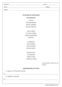 Interpretação de texto – R de receita – 3º ou 4º ano Interpretação de texto - R de receita - 3º ou 4º ano