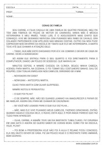 Interpretação de texto: Cenas de família – 4º ou 5º ano Interpretação de texto: Cenas de família - 4º ou 5º ano