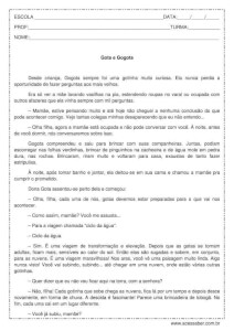 Interpretação de texto: Gota e Gogota – 4º ou 5º ano Interpretação de texto: Gota e Gogota - 4º ou 5º ano
