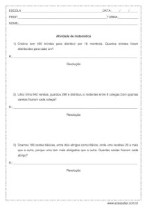 Atividade com problemas de matemática – 4º ou 5º ano Atividade com problemas de matemática - 4º ou 5º ano