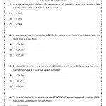 Atividade de matemática: Porcentagem com alternativas – 5º ano