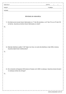 Atividade de matemática: Problemas – 4º ou 5º ano