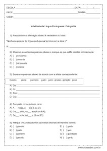 Exercícios ortografia