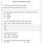 Atividade de português: Ortografia – 4º ou 5º ano