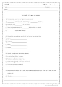 Atividade de língua portuguesa: pronomes e substantivos – 4º ou 5º ano