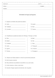 Atividade língua portuguesa - silabas tonicas - sujeito e predicado - substantivo coletivo - 5º ano