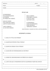Interpretação de texto: Pé de flor - 3º ou 4º ano
