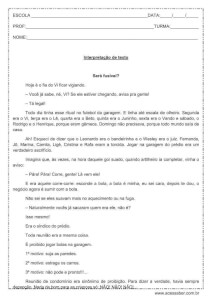 Interpretação de texto: Será fusível – 4º ou 5º ano