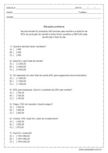 Atividade de matemática: Problemas de porcentagem – 4º ou 5º ano Atividade de matemática: Problemas de porcentagem - 4º ou 5º ano