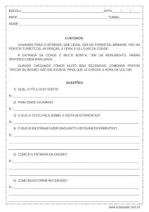 Interpretação de texto: O interior - 2º ou 3º ano