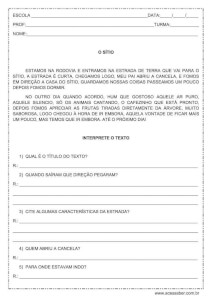 Interpretação de texto: O sítio – 3º ou 4º ano Interpretação de texto: O sítio - 3º ou 4º ano