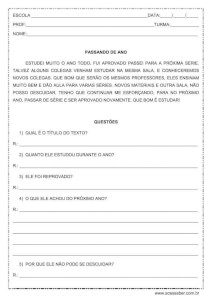 Interpretação de texto: Passando de ano - 1º ou 2º ano