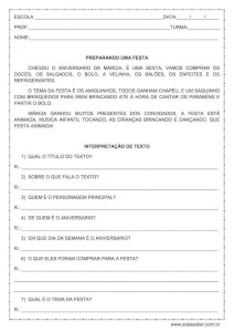 Interpretação de texto: Preparando uma festa – 2º ou 3º ano Interpretação de texto: Preparando uma festa - 2º ou 3º ano