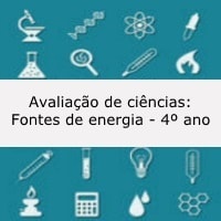Avaliação de ciências: Fontes de energia - 4º ano