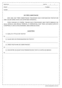 Interpretação de texto: Os três cabritinhos – 3º ou 4º ano Interpretação de texto: Os três cabritinhos - 3º ou 4º ano