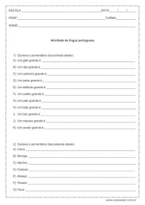 Atividade de português: Aumentativo – 3º ou 4º ano