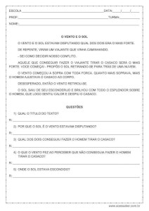 Interpretação de texto: O vento e o sol – 3º ou 4º ano Interpretação de texto: O vento e o sol - 3º ou 4º ano