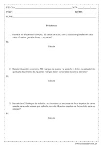 Problemas de Matemática 4 ano - Atividades Situações Problemas