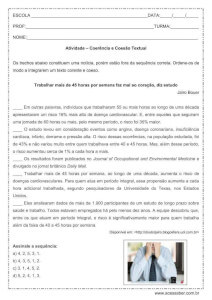 Atividade de português: Coerência e coesão textual – 9º ano Atividade de português: Coerência e coesão textual - 9º ano