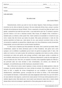 Interpretação de texto: De volta a real – 1º ano do Ensino Médio interpretação de texto ensino médio