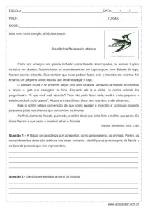 ATIVIDADE / SIMULADO DE PORTUGUÊS - GÊNERO: FÁBULA - 6º / 7º ANO  (INTERPRETAÇÃO E COMPREENSÃO)