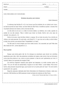 Interpretação de texto: Embaixo da ponte, sem número – 7º ano