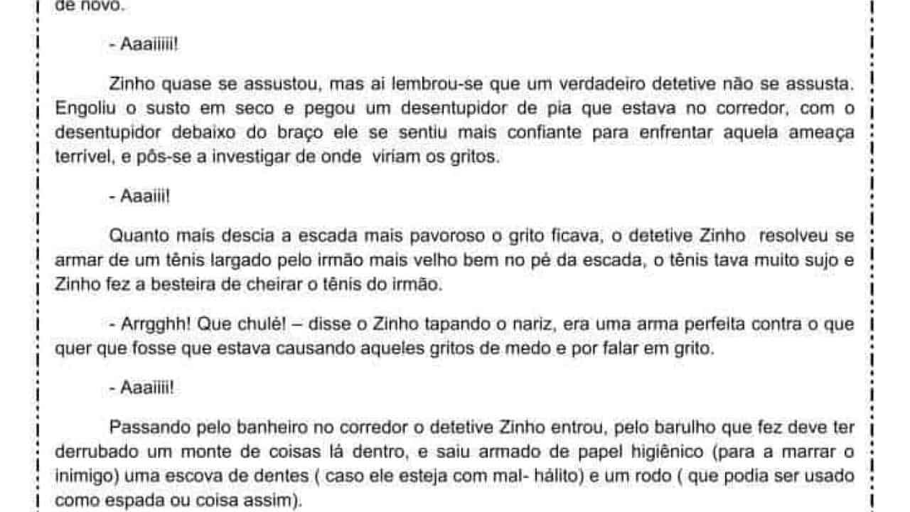 Texto De Suspense Com Interpretação 9 Ano