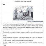 Atividade de português: Produção de artigo de opinião – Dengue – Ensino médio