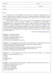 Interpretação de texto: Notícia – 9º ano