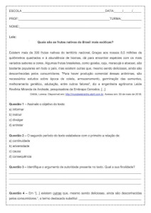 Interpretação de texto: Quais são as frutas nativas do Brasil mais exóticas – 7º ano Interpretação de texto: Quais são as frutas nativas do Brasil mais exóticas - 7º ano