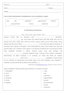 atividade português advérbio 2º ano ensino médio