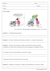 Atividade de português: Linguagem Informal e Formal - 9º ano