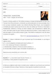 Atividade de português: Regência Verbal – 3º ano do ensino médio Atividade de português: Regência Verbal - 3º ano do ensino médio