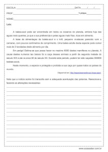 Atividade de português: Acentuação – 6º ano Atividade de português: Acentuação - 6º ano
