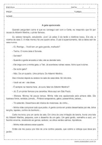 Interpretação de texto: A gata apaixonada – 4º ou 5º ano Interpretação de texto: A gata apaixonada - 4º ou 5º ano